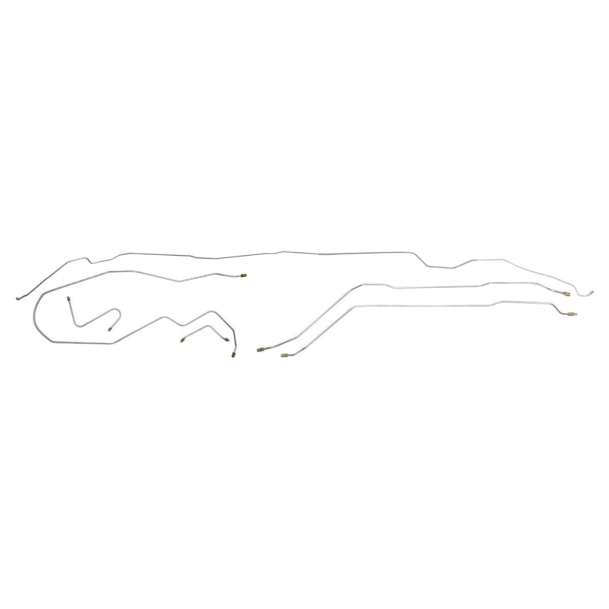 1966 Pontiac Grand Prix Power Drum Brake Line Kit 6pc, OE Steel