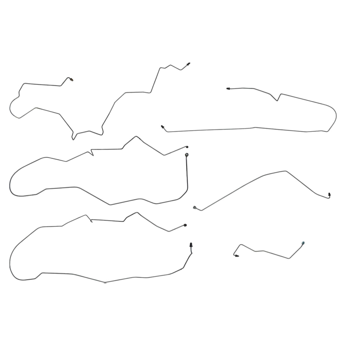 1988-1989 Pontiac Grand Prix 2 Door Coupe, 4 Wheel Power Disc Non-ABS, Brake Line Kit - 6pc - OE Steel