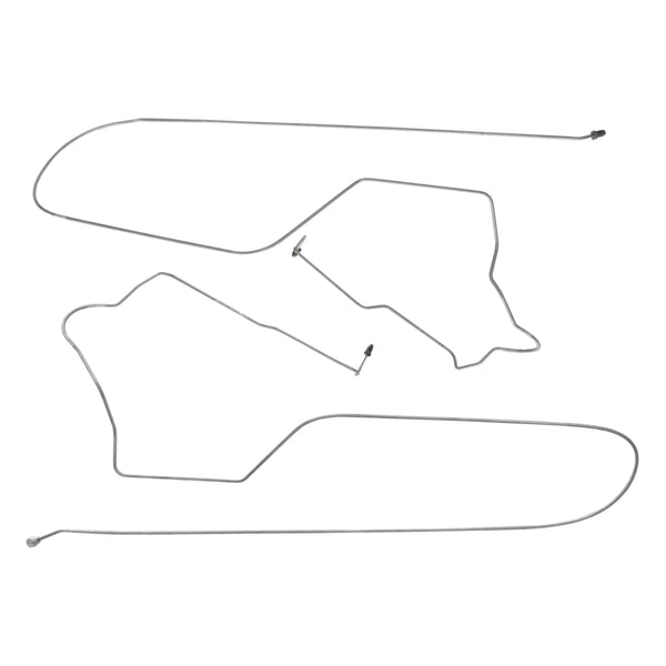 1997-2003 Pontiac Grand Prix, 4 Wheel Disc, With ABS & NON-FLEX - Front to Rear Brake Lines - 2pc - OE Steel