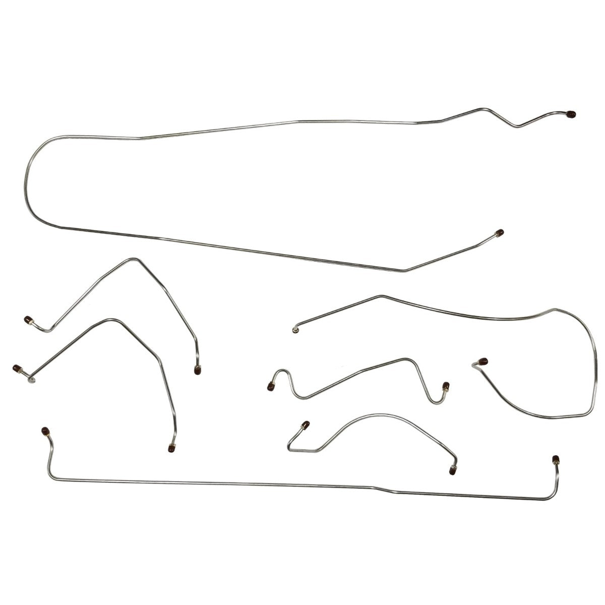 1963 Pontiac Tempest LeMans Manual Drum Brake Line Kit 7pc, OE Steel