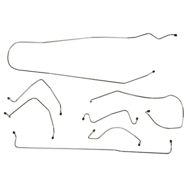 1963 Pontiac Tempest LeMans Manual Drum Brake Line Kit 7pc, OE Steel