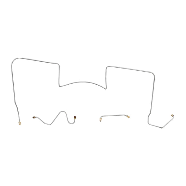 1964 Pontiac GTO Tempest LeMans Manual Drum Front Brake Line Kit 3pc, V8, Front Port M/C (Most Common), OE Steel