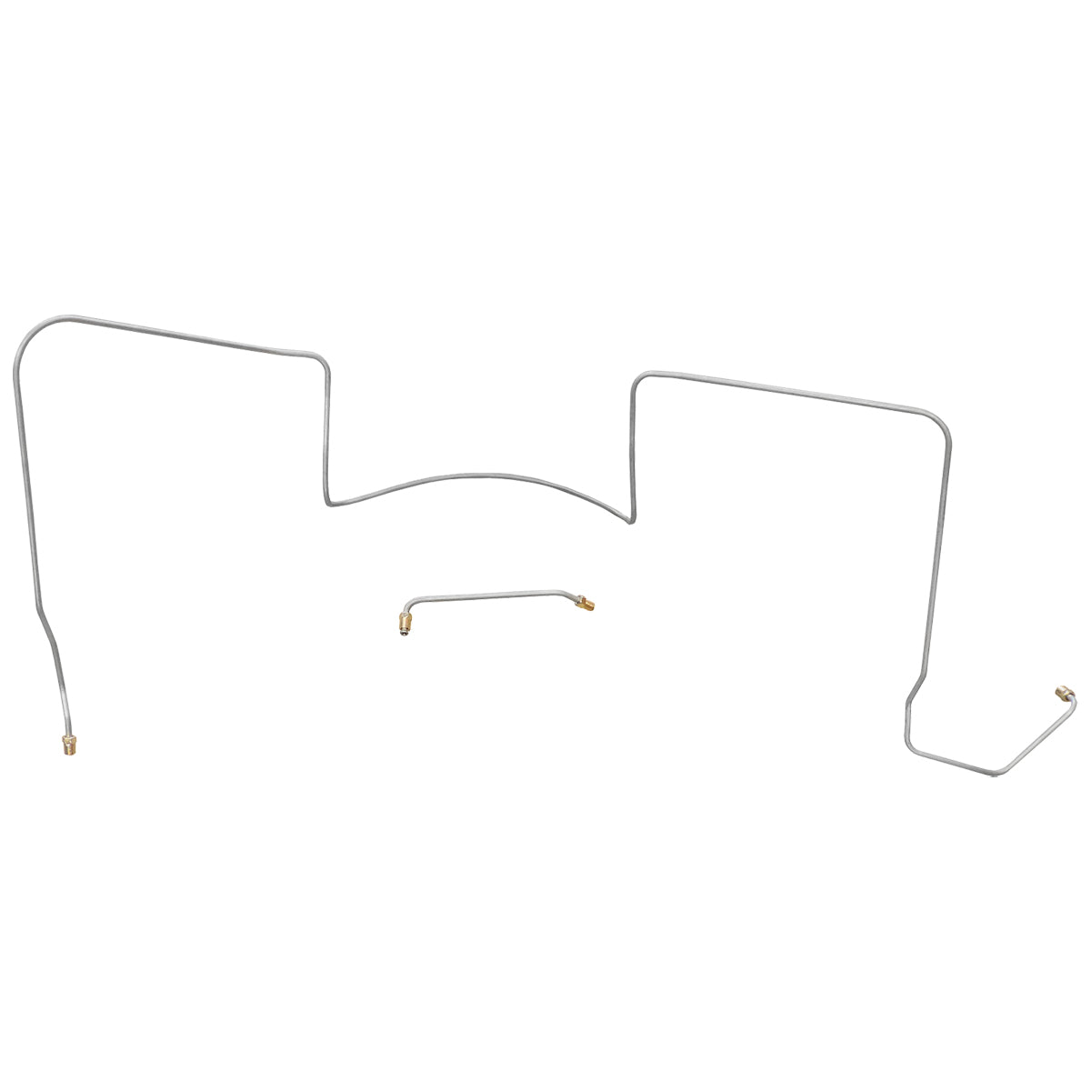 1964 Pontiac GTO Tempest LeMans Manual Drum Front Brake Line Kit 3pc, V8, Side Port M/C (Less Common), OE Steel