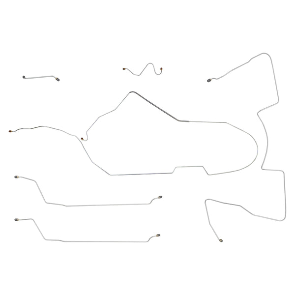 1965 Pontiac GTO Tempest LeMans Hardtop V8 Front-Port Master Manual Drum Brake Line Kit 6pc OE Steel