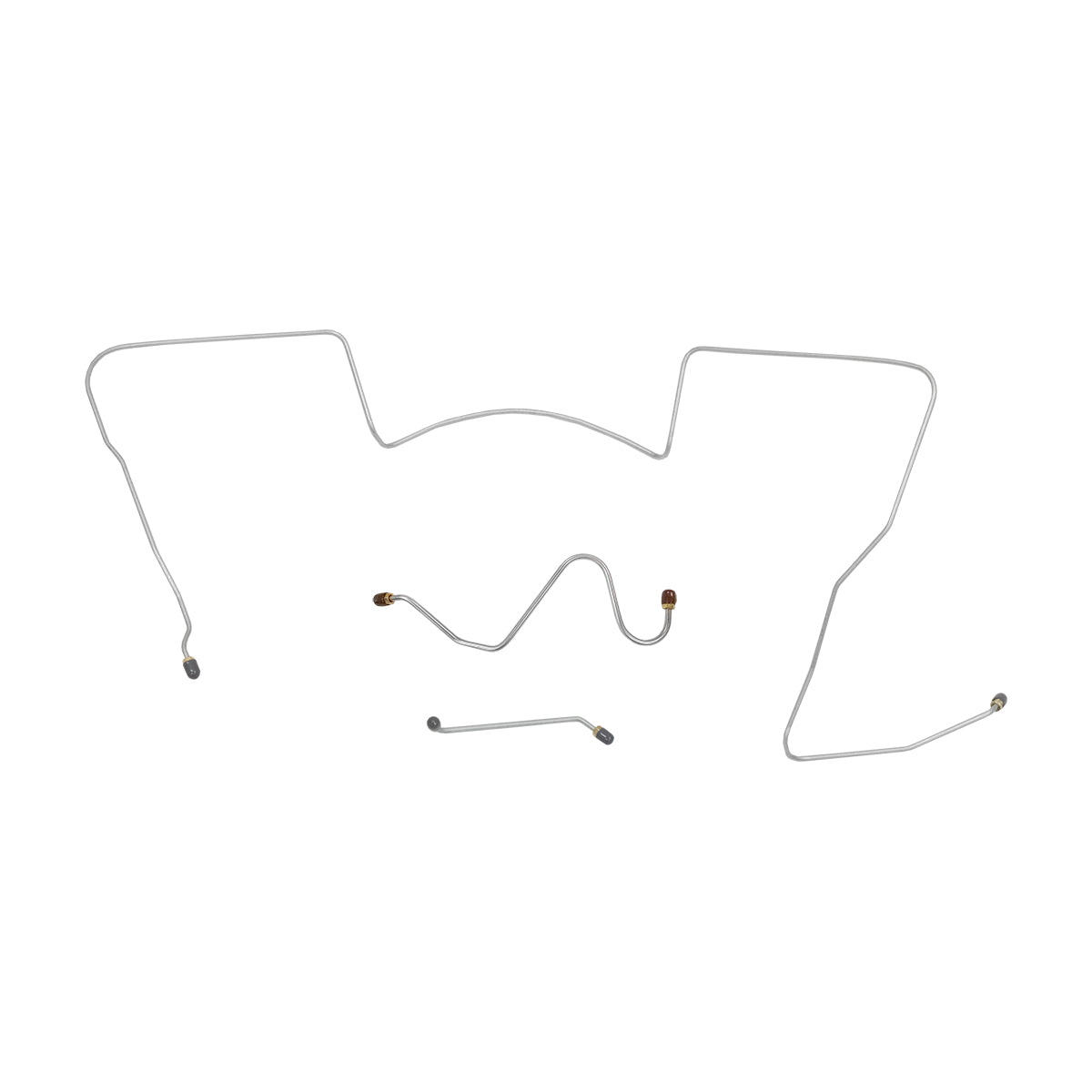1965 Pontiac GTO/Tempest/LeMans V8 Front Port M/C (most common) Manual Drum Brake Front Line Kit 3pc, OE Steel