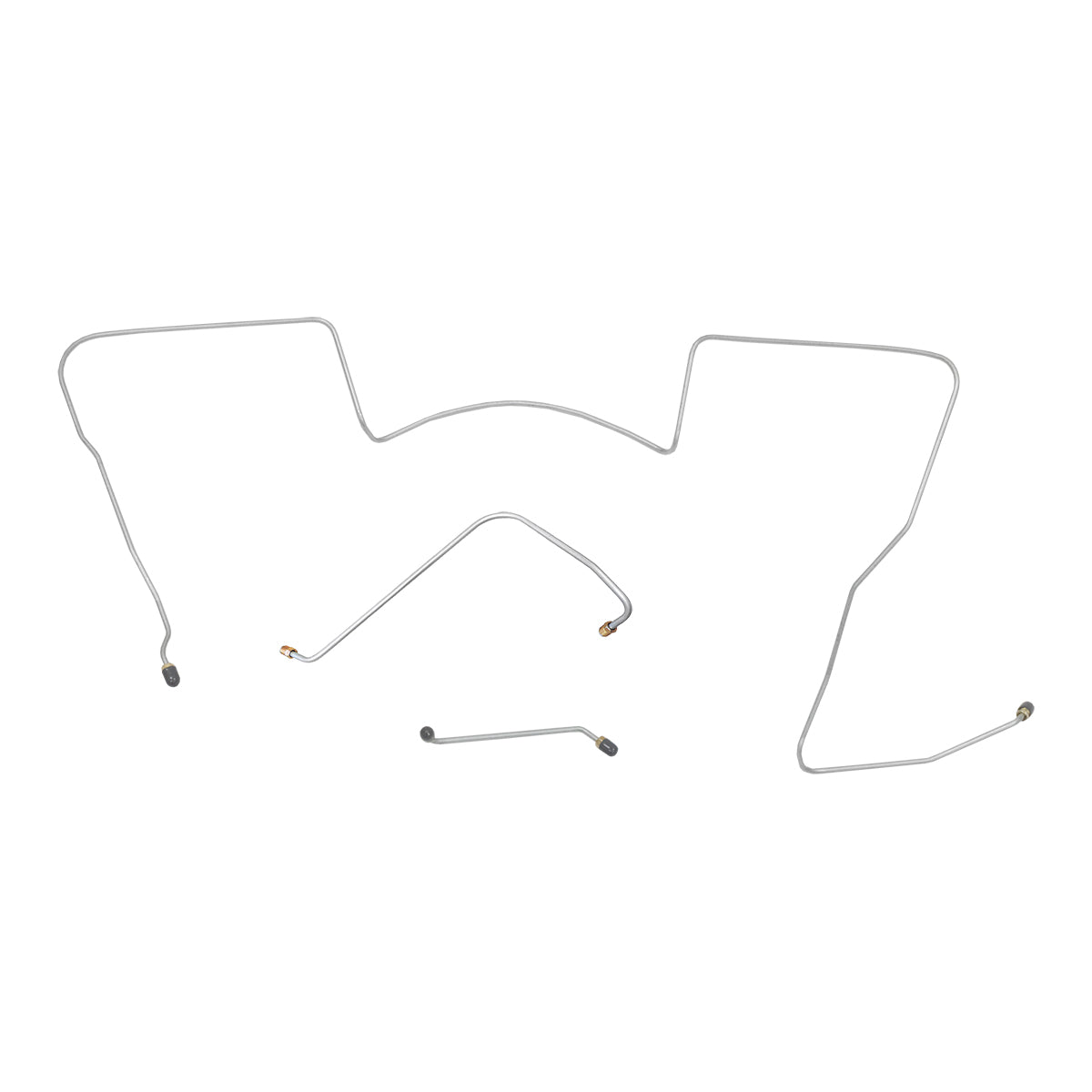 1965 Pontiac GTO/Tempest/LeMans 6CYL w/Side Port M/C Power Drum Front Brake Line Kit 3pc, OE Steel