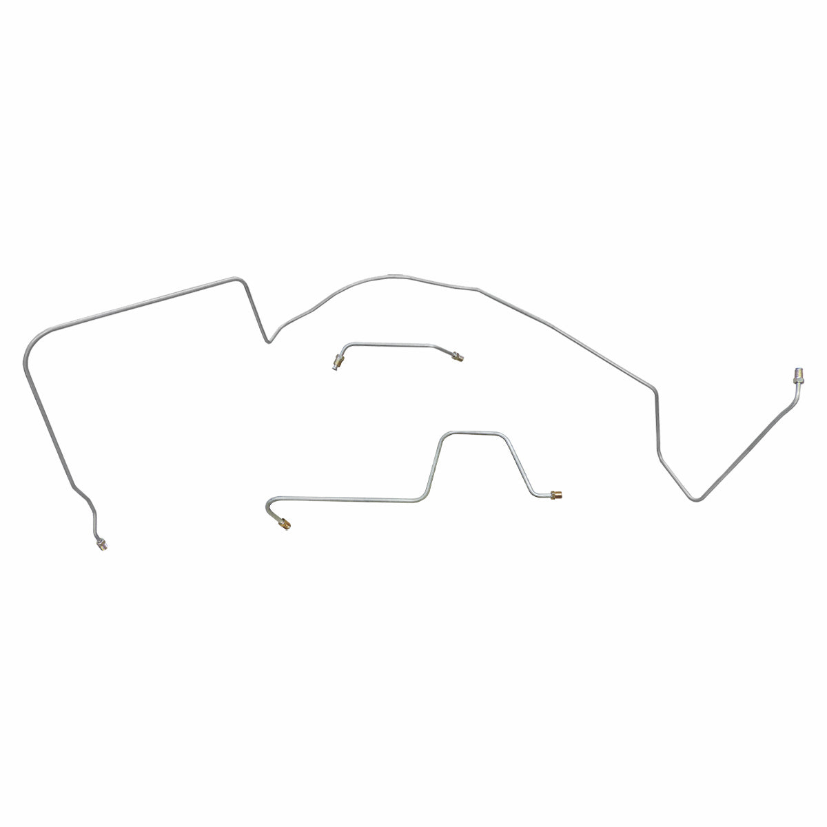 1966 Pontiac GTO Tempest LeMans Power Drum Front Brake Line Kit 3pc, 6cyl, OE Steel