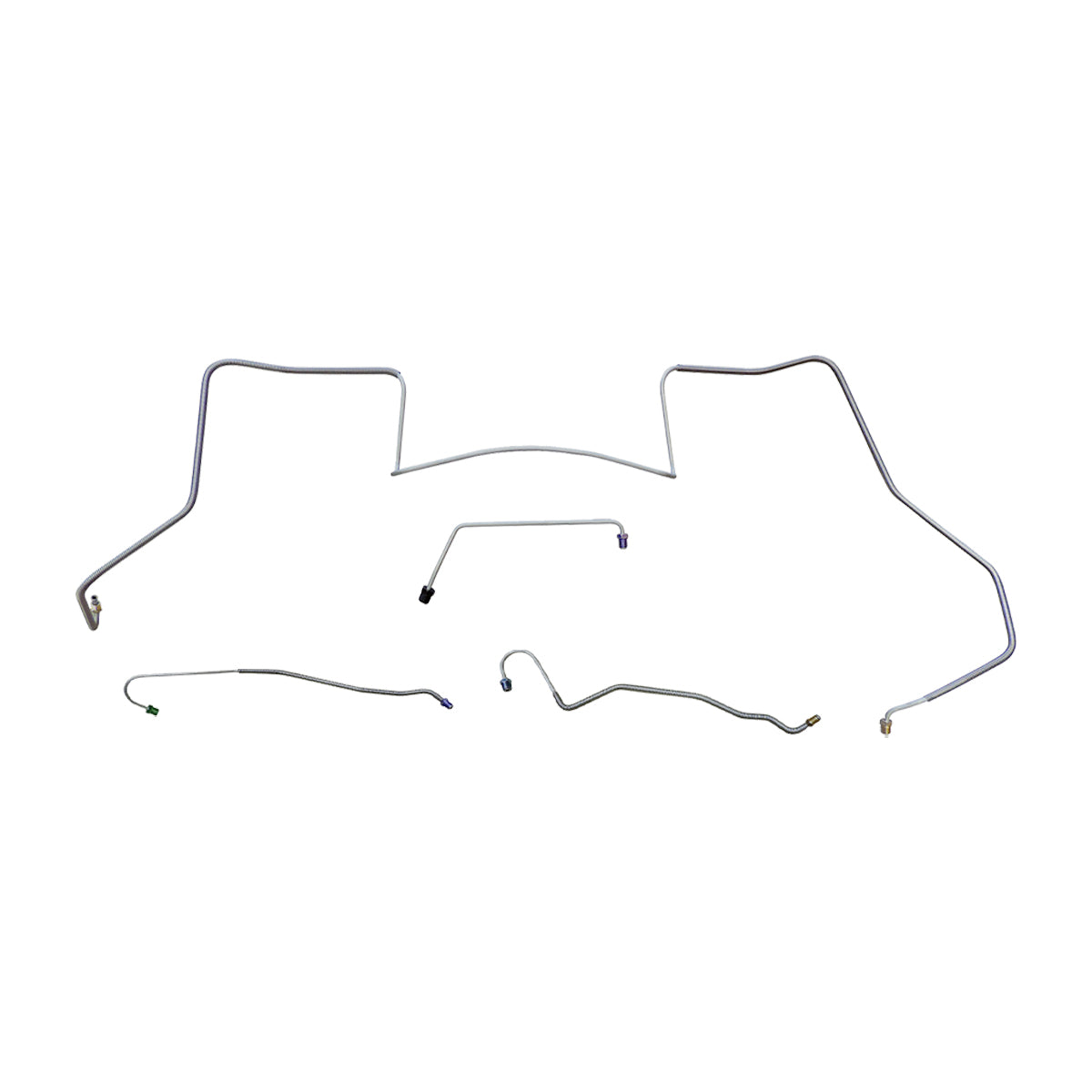 1967 Pontiac GTO Tempest LeMans Manual Drum Front Brake Line Kit 4pc, V8, H.O. Ram Air Exhaust, OE Steel