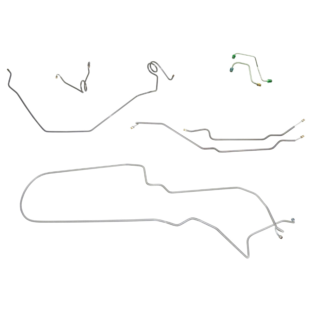 1971-72 Pontiac Ventura Power Disc Complete Brake Line Kit 7pc, OE Steel