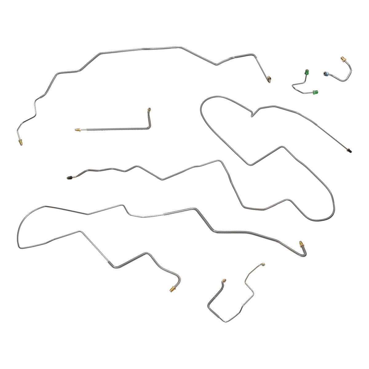 1988 (Only) Pontiac Fiero Power Disc Complete Brake Line Kit 7pc, OE Steel