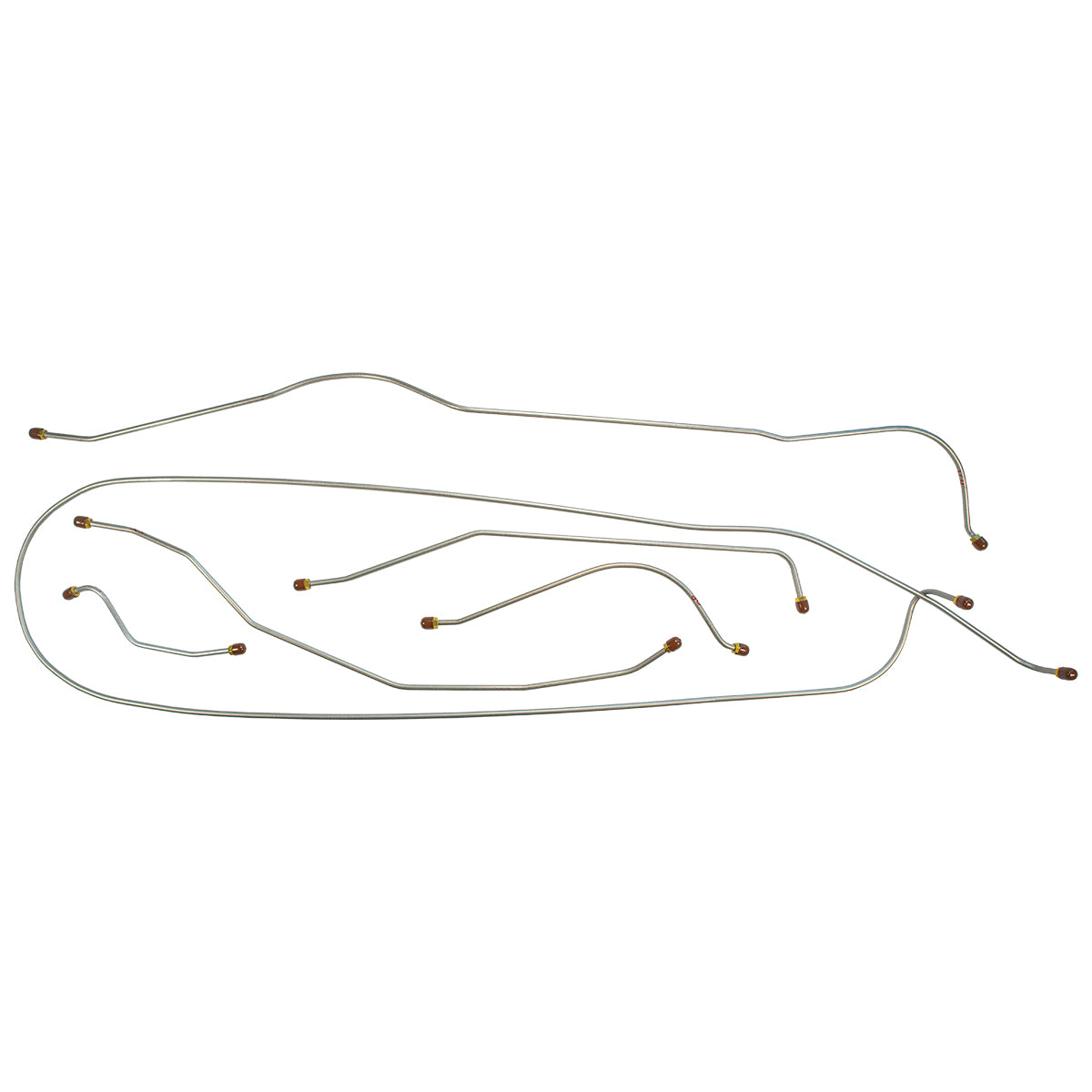 1946-48 Pontiac Streamliner/Custom Torpedo 122" WB Manual Drum Brake Line Kit 6pc, OE Steel