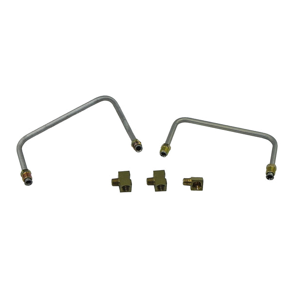 1957 Pontiac 347CID Tri-Power 5/16" Carb Lines w/Brass Fittings 5pc, OE Steel