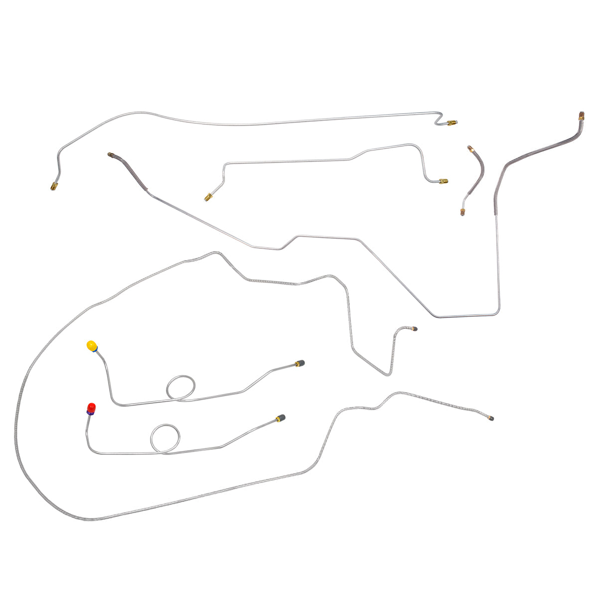 1962 Plymouth Belvedere Fury Dual Master Cylinder Conversion Complete Brake Line Kit - Max Wedge 7pc, OE Steel