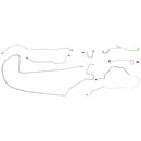 1968-69 Plymouth B-Body Power Drum Brake Line Kit One-Piece F to R, Left-Port M/C, 8 3/4 Rear 7pc, OE Steel