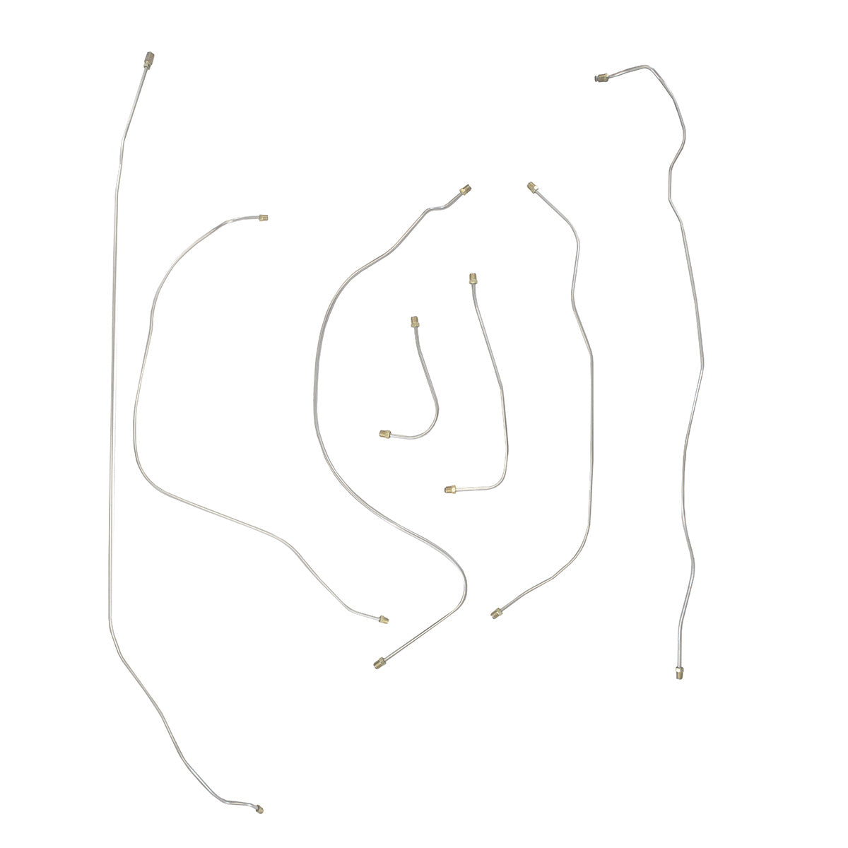 1935 Plymouth 113" WB Manual Drum Complete Brake Line Kit 6pc, OE Steel