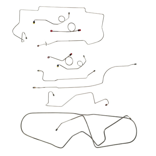 1967 Plymouth Fury I/II/III/Sport Fury Manual Drum Brake Line Kit 6pc, OE Steel