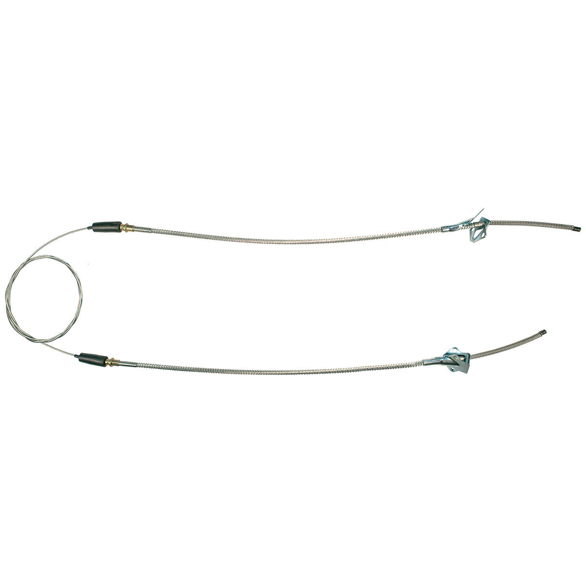 1949-54 Pontiac Chieftain Star Chief 120" WB Rear Brake Cable (1 Cable-Loop) Bolt to Backing Plates - Has Brackets - OE Steel