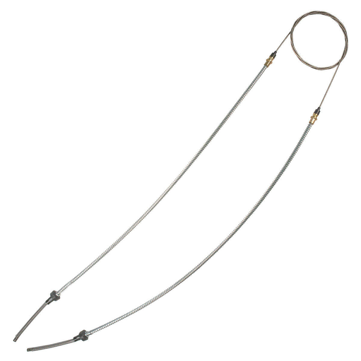 1960-63 Ford Falcon Rear Parking Brake Cable, Loops To Both Wheels, 1pc, OE Steel