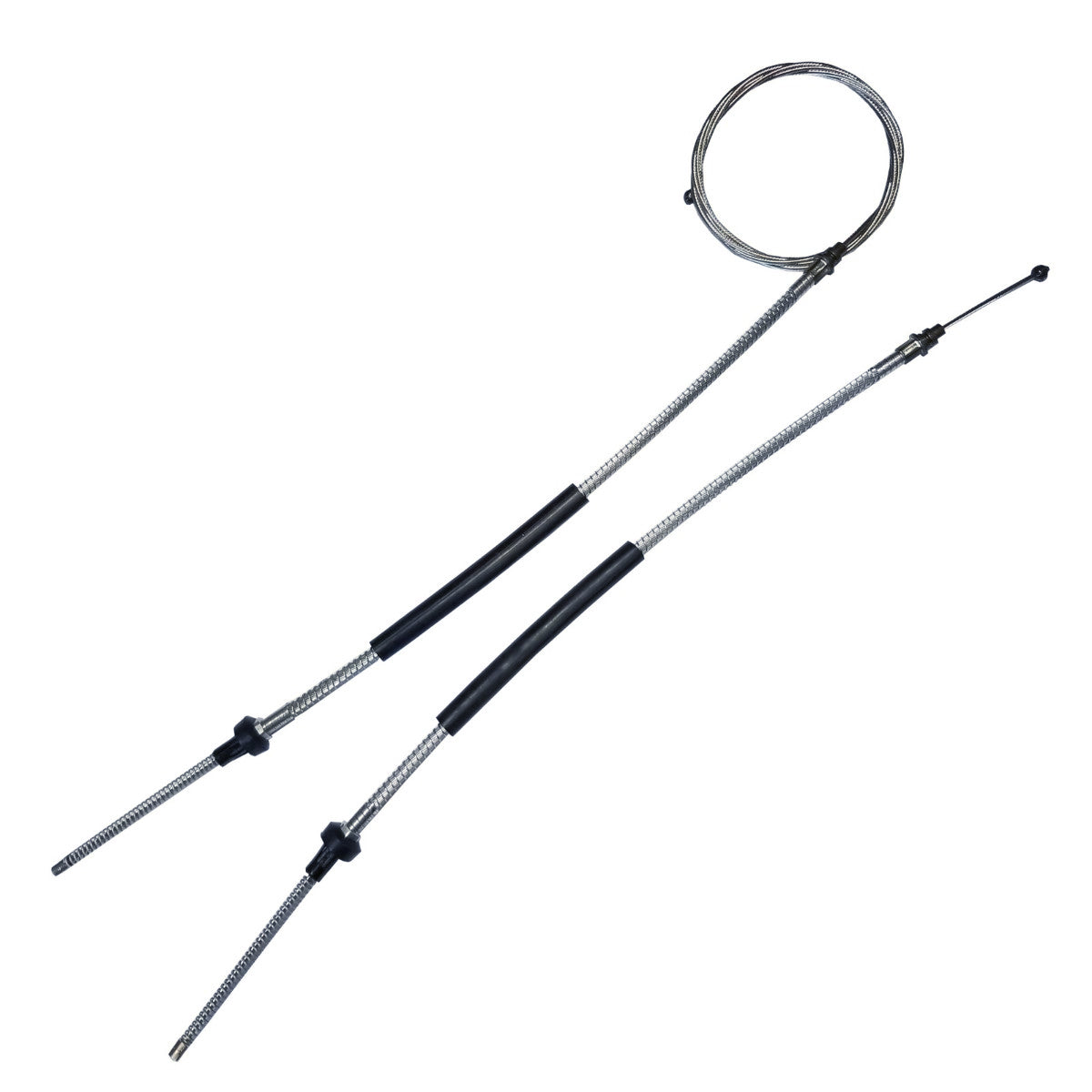 Ford Brake Cables 1969-70 Ford Mustang Rear Parking Brake Cable Pair - One Long, One Short Inner, OE Steel