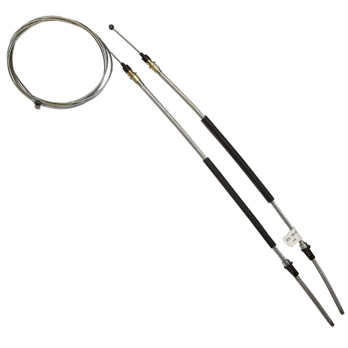1971-73 Ford Mustang Rear Parking Brake Cable Pair - One Long, One Short Inner, OE Steel