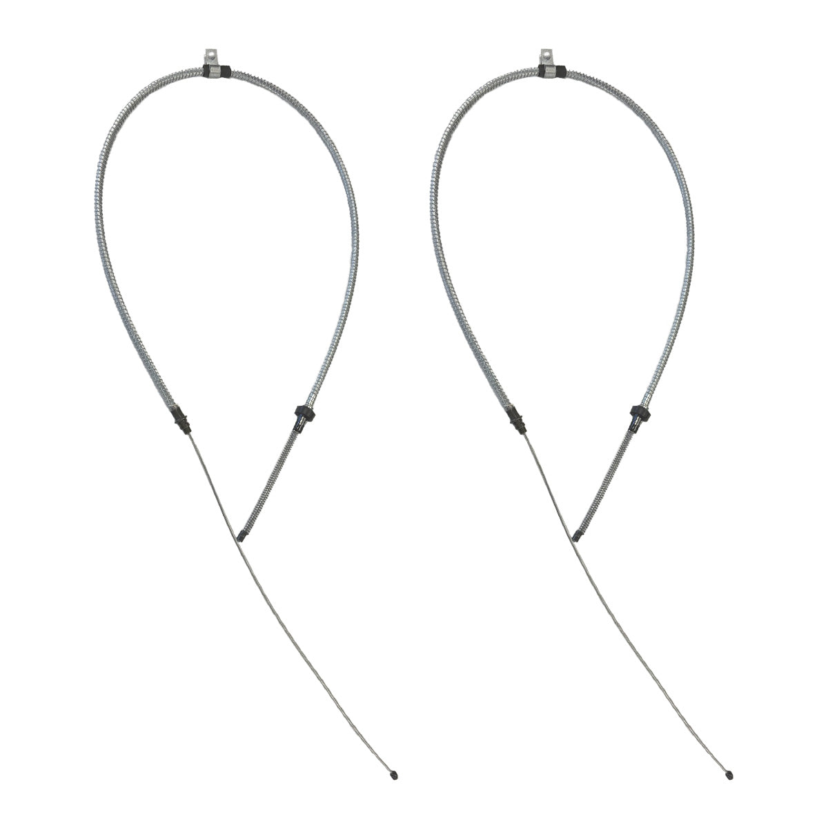 1966 Ford F-250 2WD Long Bed Rear Parking Brake Cable, Pair, OE Steel