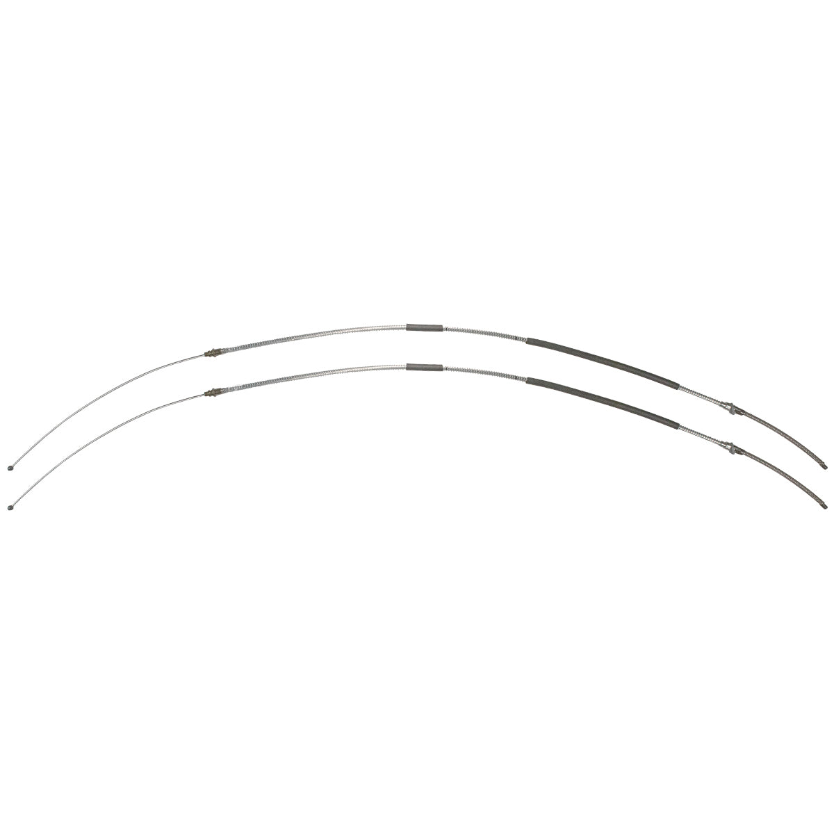 1969 Ford F-250 4wd Long Bed Rear Parking Brake Cable Pair, OE Steel