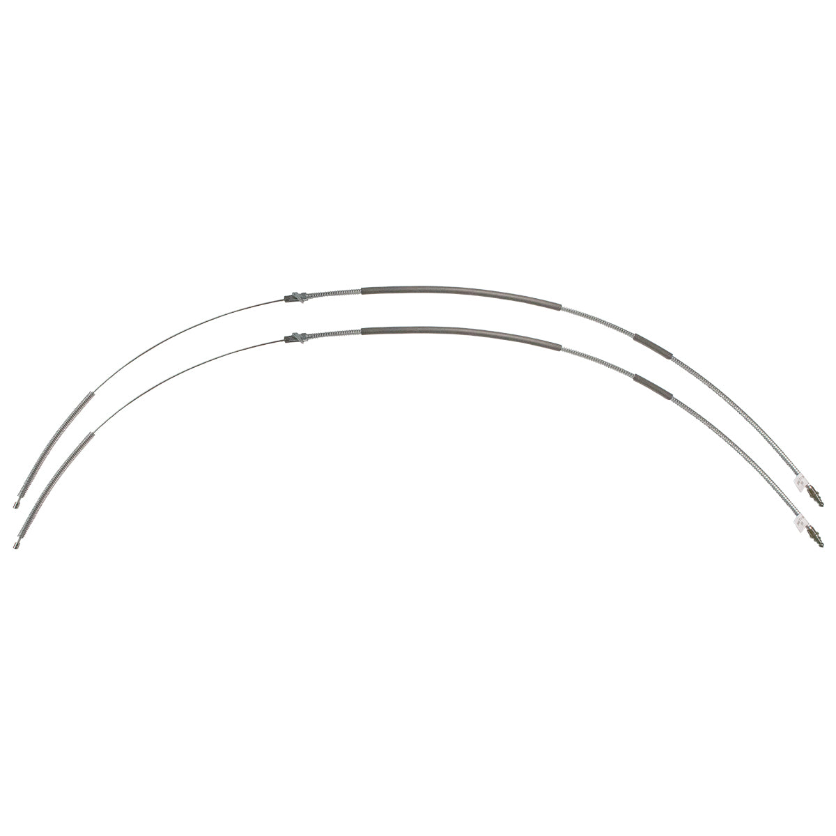 1973 Ford F-250 4wd Long Bed Rear Parking Brake Cable Pair, OE Steel
