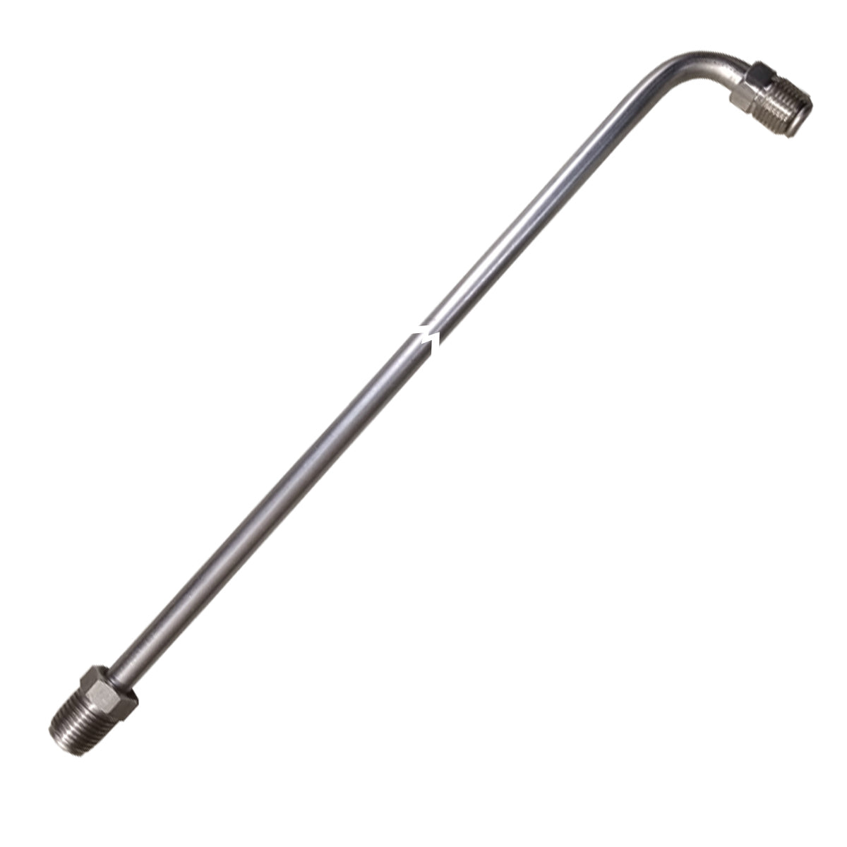 1/4" Tubing 72 Inches Long With 90 Deg Bend One End 7/16-24 Fittings Each End Stainless