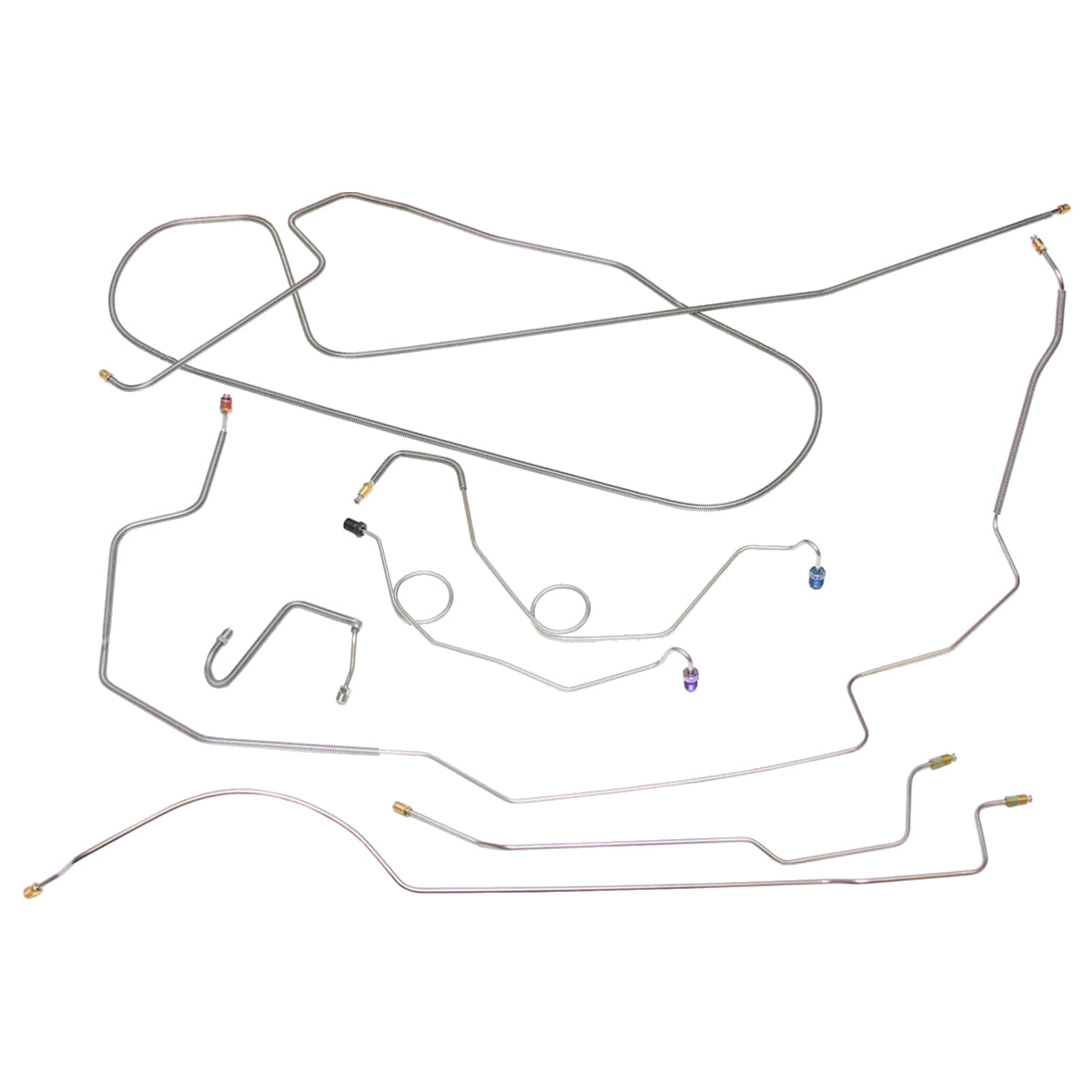 1970 American Motors Javelin Manual Drum Brake Line Kit 8pc, Stainless