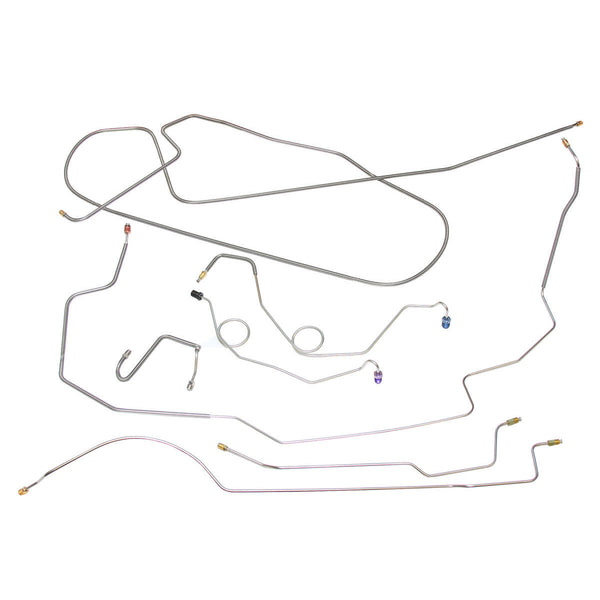 1968-70 American Motors Rebel/Machine Power Drum Brake Line Kit 8pc, Stainless