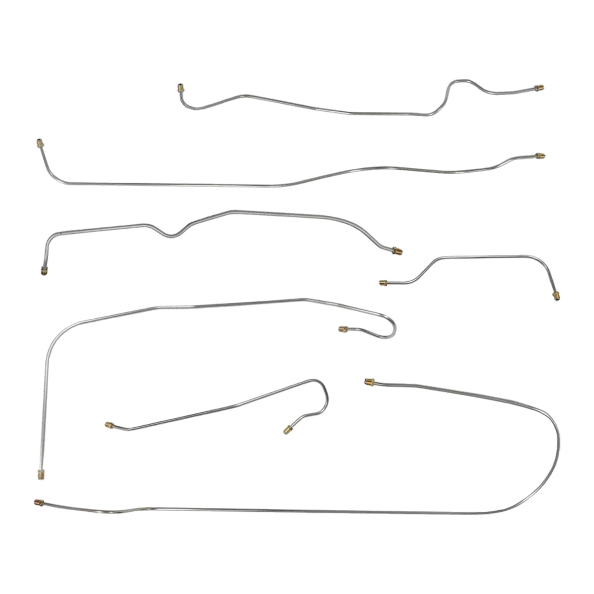 1966-68 Alfa Romeo Spider Duetto Manual Brake Line Kit 7pc, Stainless (A-9)
