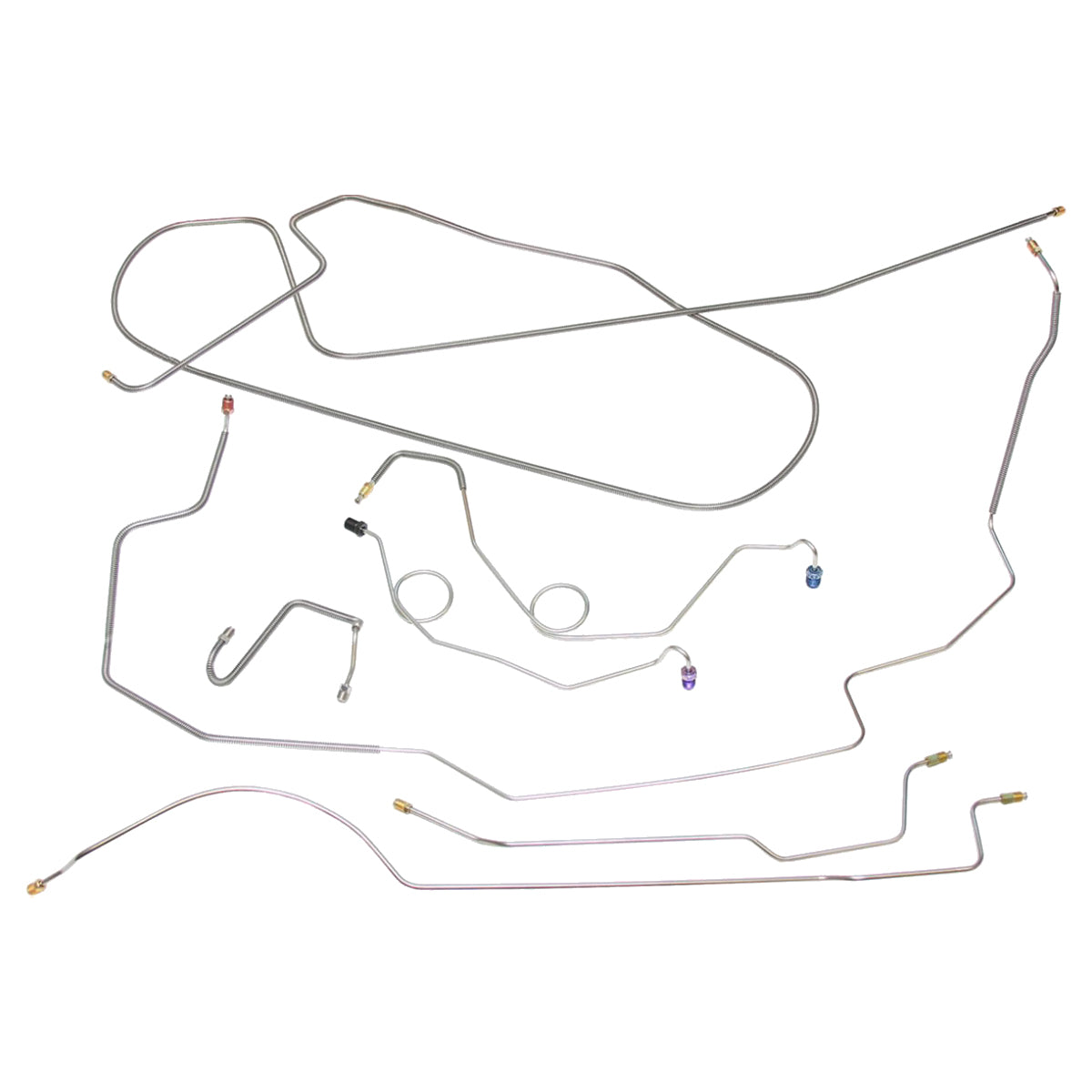 1968-69 American Motors AMX Power Drum Brake Line Kit 8pc, Stainless