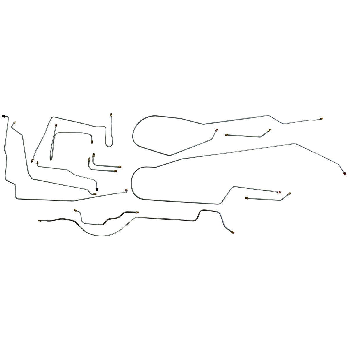1970 American Motors AMX Power Disc Complete Brake Line Kit 9pc, Stainless