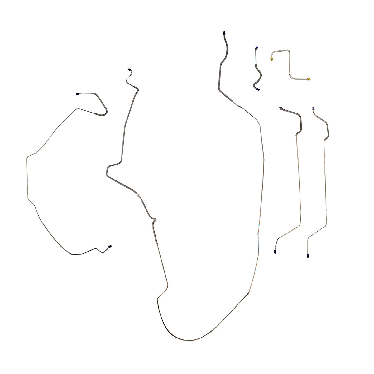 1965 Buick Electra/Wildcat 126.0" WB Power Drum Brake Line Kit 6pc, Stainless