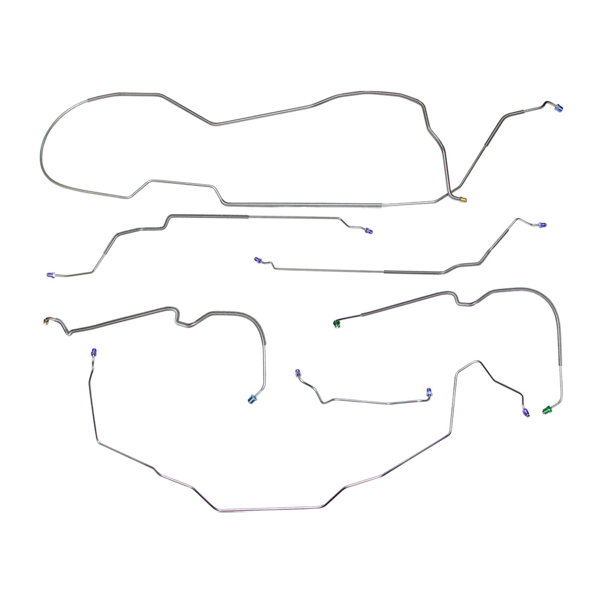 1977-80 Buick Electra 118.9" WB Power Disc Brake Line Kit 7pc, Stainless