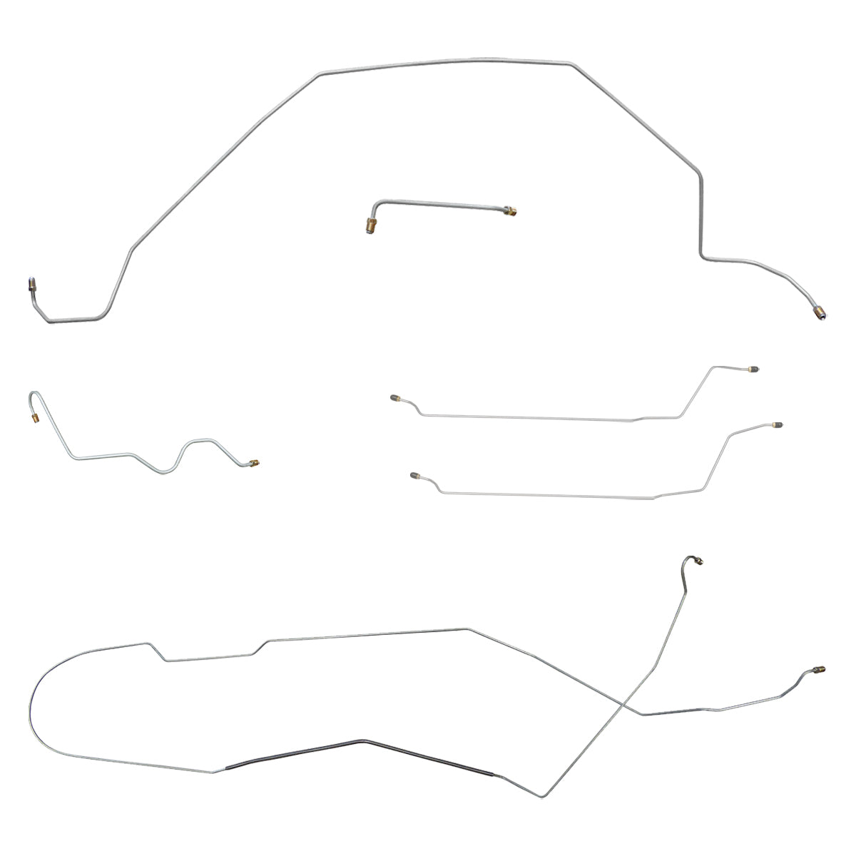 1964 Buick Special/Skylark Hardtop Power Drum Brake Line Kit 6pc, Stainless