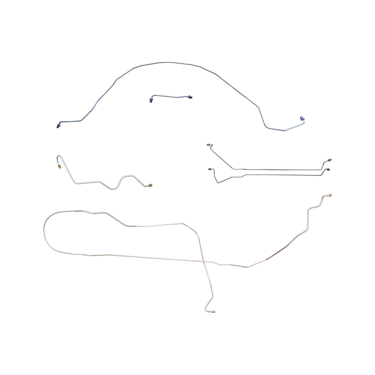 1966 Buick Skylark Gran Sport Convertible w/1/4" F to R Power Drum Brake Line Kit 6pc, Stainless