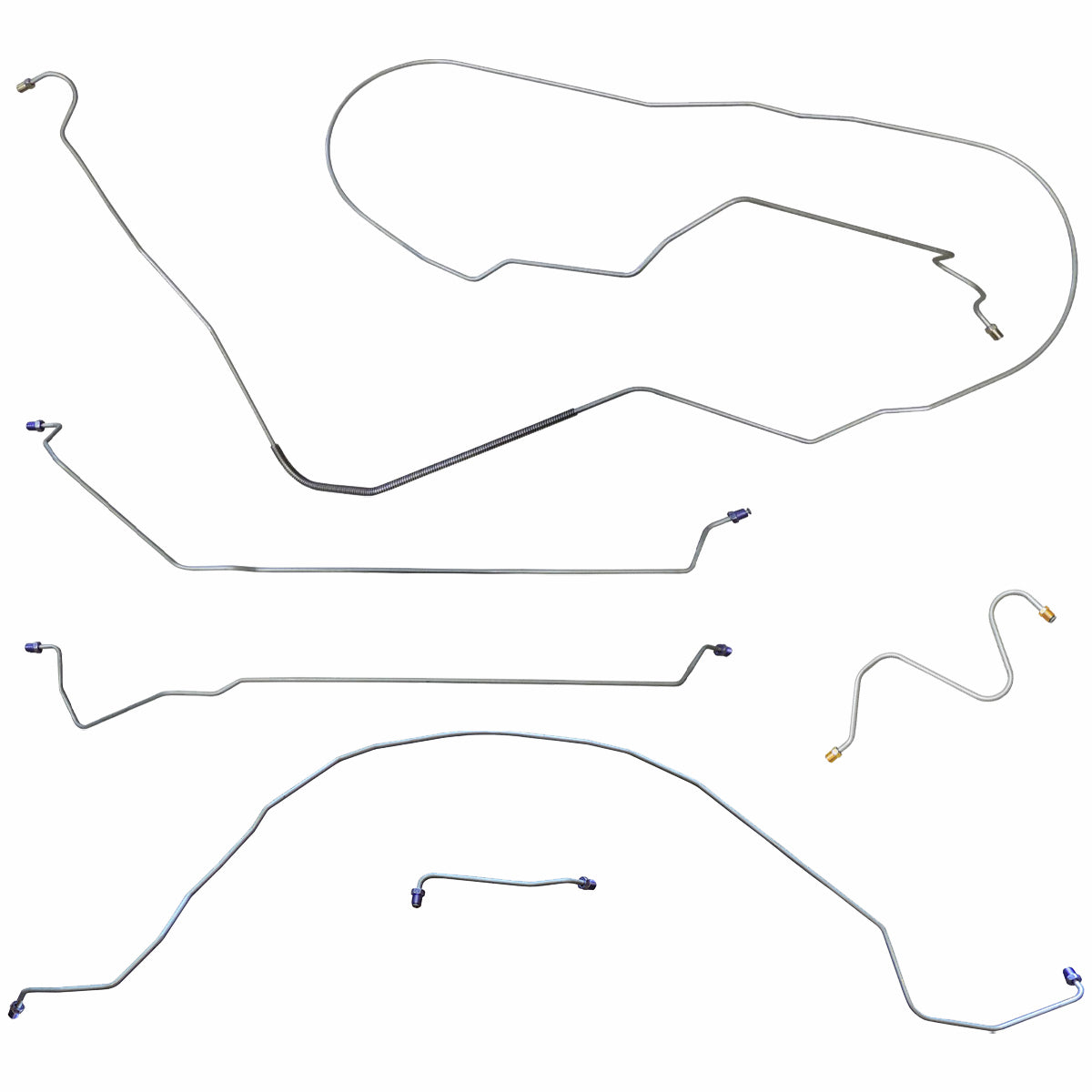 1966 Buick Special/Skylark Hardtop (Non-GS) w/3/16" F to R Manual Drum Brake Line Kit 6pc, Stainless