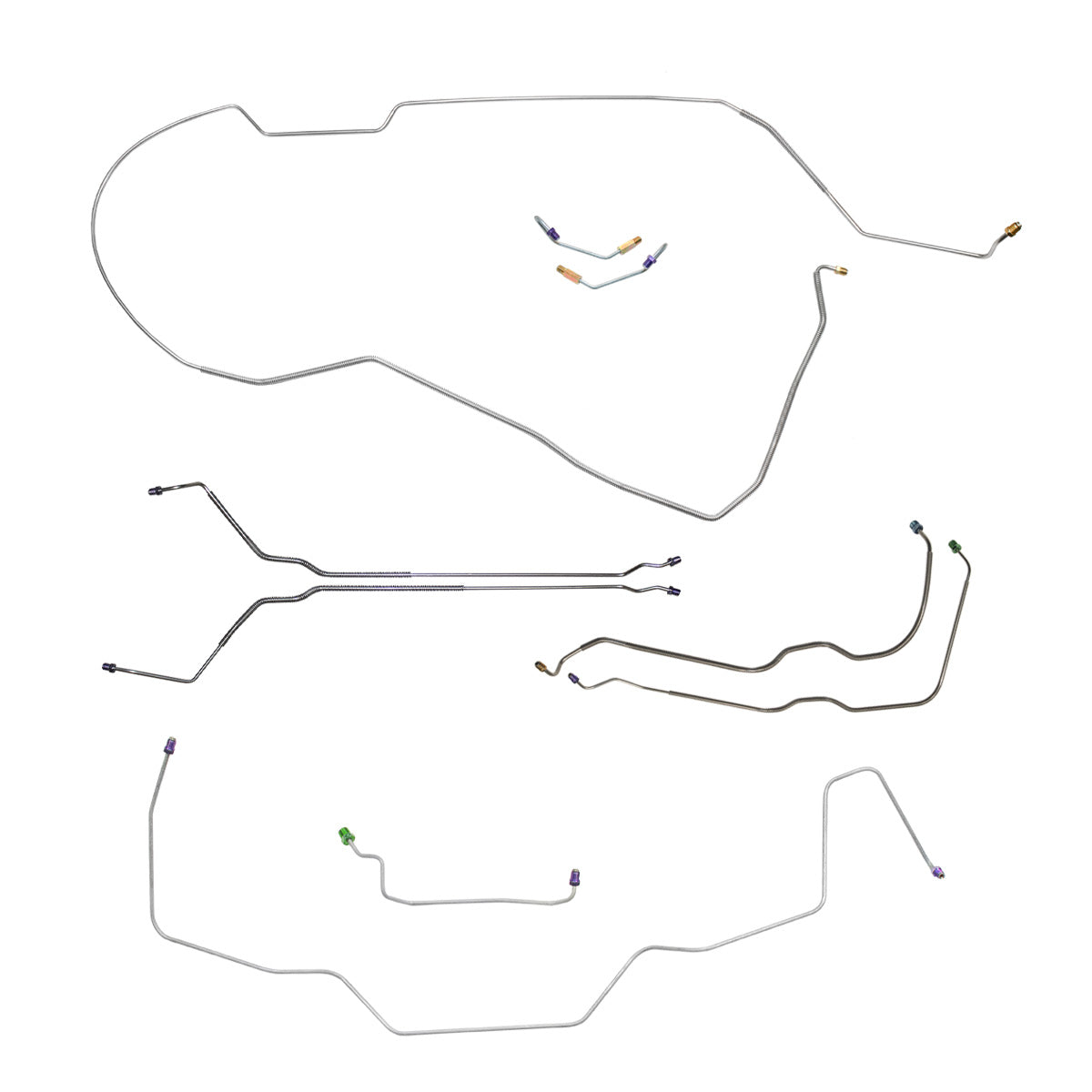 1968 Buick Specia /Skylark GS Hardtop Power Drum Brake Line Kit 7pc, Stainless
