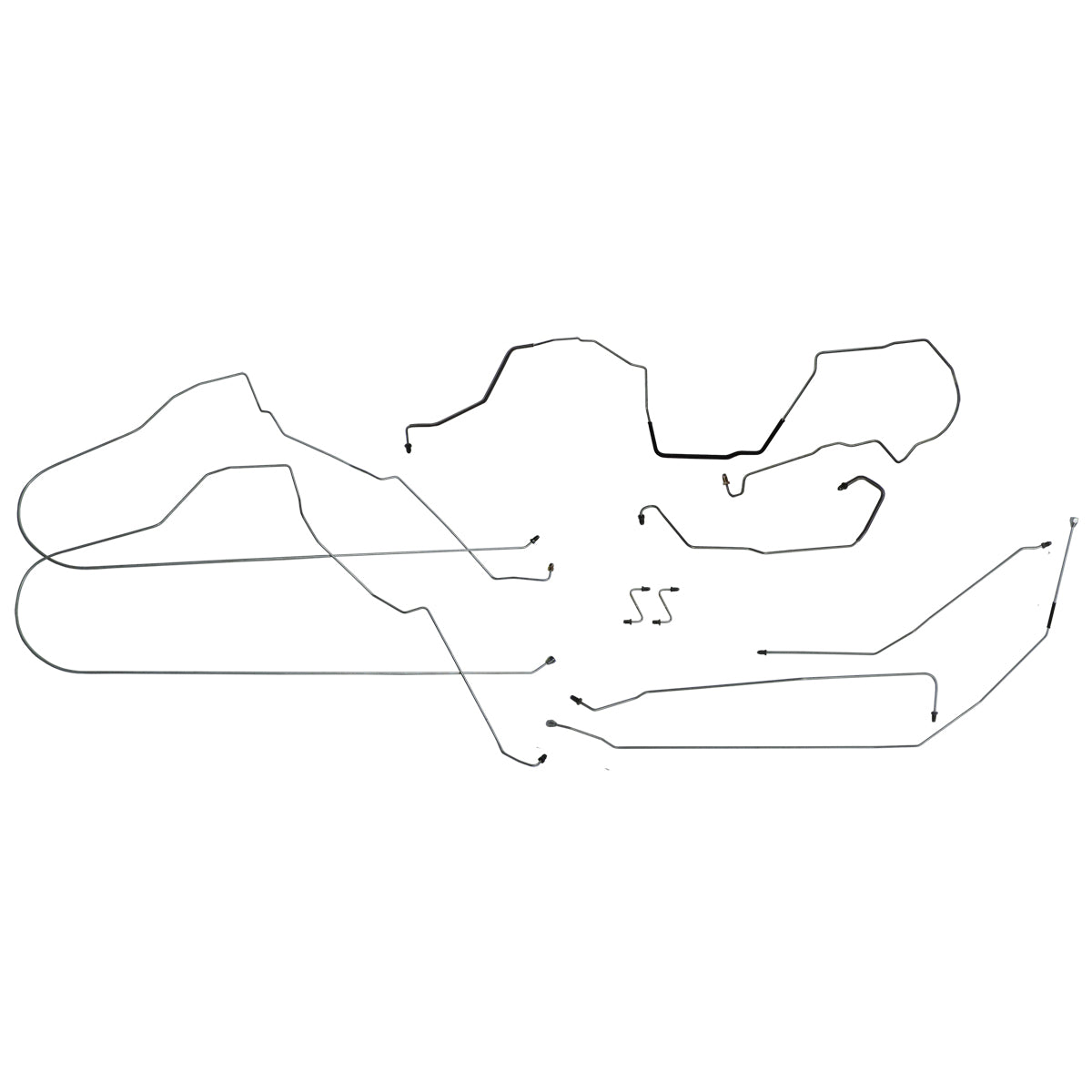1997-99 Buick Century Front Disc/Rear Drum Complete Brake Line Kit (w/o Flex) 9pc, Stainless