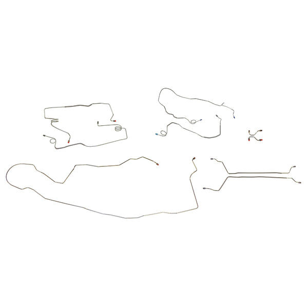 1991-94 Buick Roadmaster Wagon (Only) Power Disc w/ Rear Drum Complete Brake Line Kit 9pc, Stainless