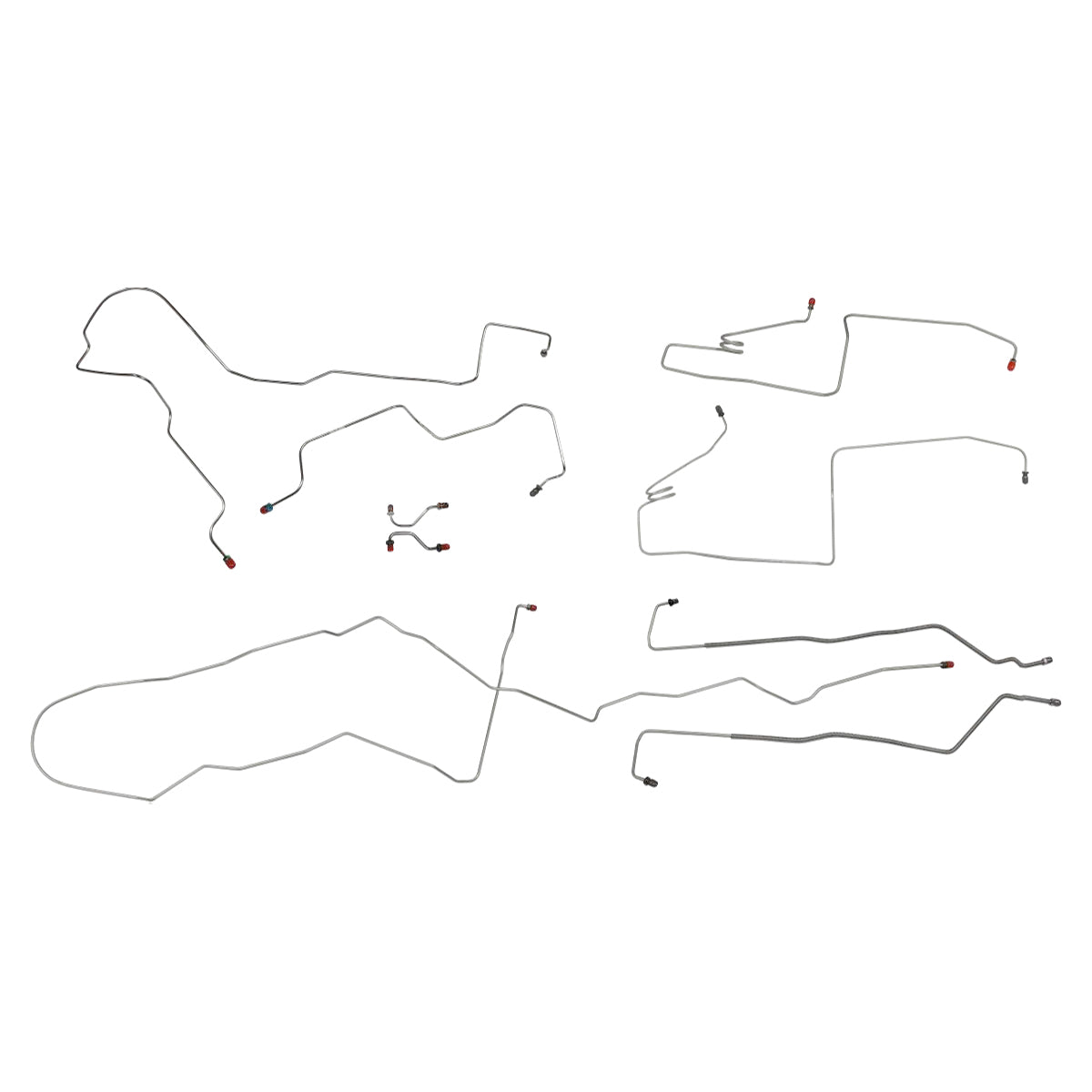 1995-96 Buick Roadmaster Four-Door (Only) Power Disc w/ Rear Drum Complete Brake Line Kit 9pc, Stainless