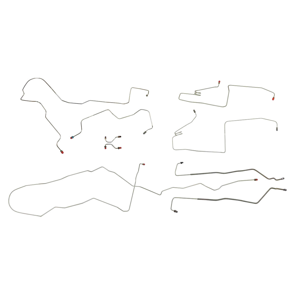 1995-96 Buick Roadmaster Four-Door (Only) Four-Wheel Power Disc Complete Brake Line Kit 9pc, Stainless