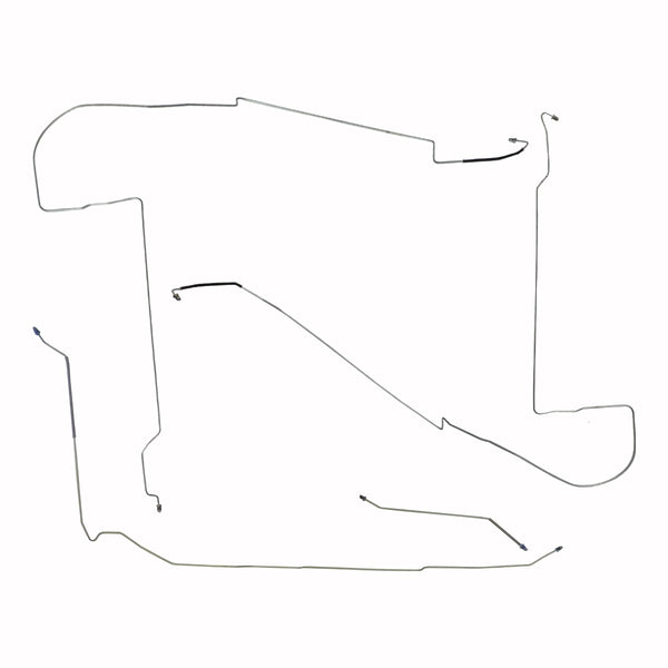 1996-99 Buick LeSabre, Front Disc Rear Drum, ABS & Traction Control, Front to Rear Brake Line Kit, 8pc, Stainless