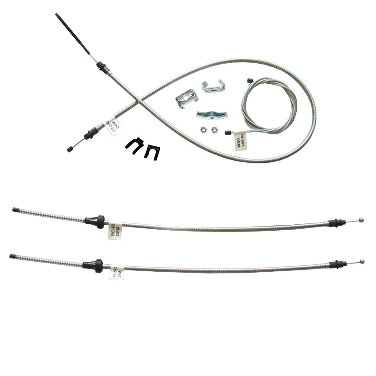 1963-65 B-Body Dodge Complete Parking Brake Cable Kit, Stainless