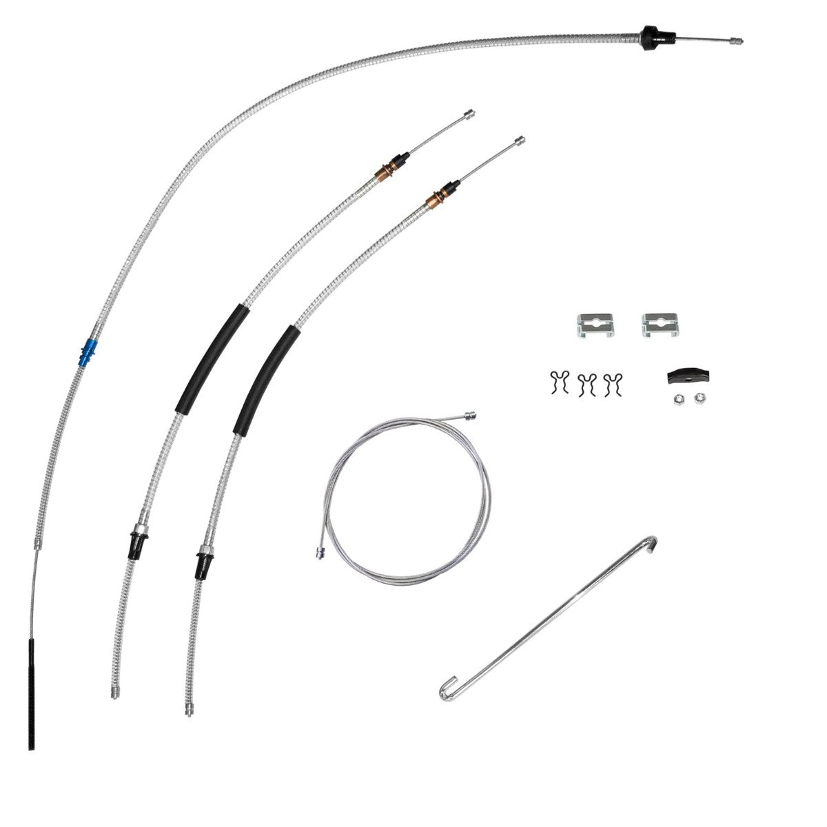 1968-69 Chevrolet Camaro Pontiac Firebird, Complete Parking Brake Cable Kit Stainless