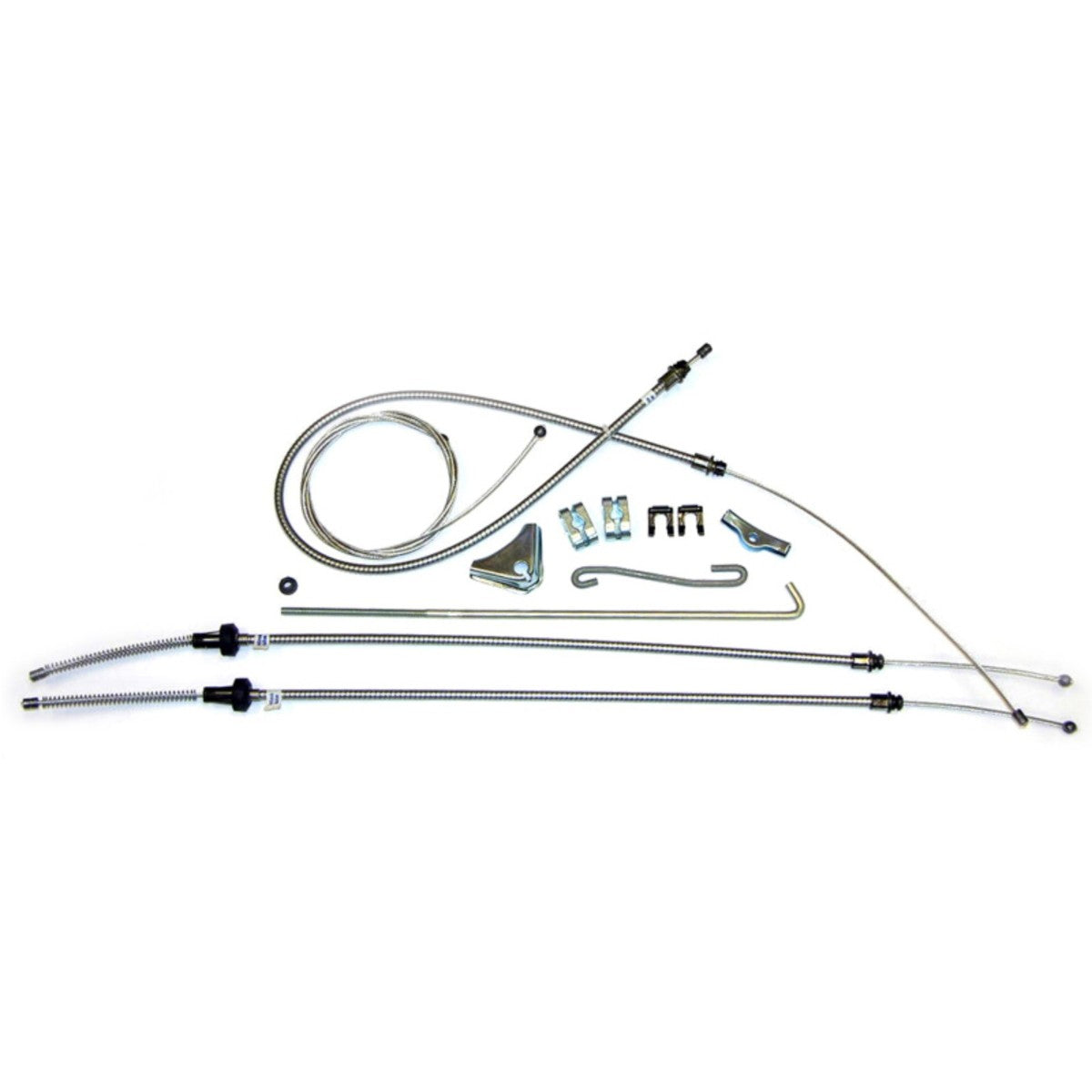 1972-74 Mopar E-Body Complete Parking Brake Cable Kit, Cuda w/Inter, Stainless