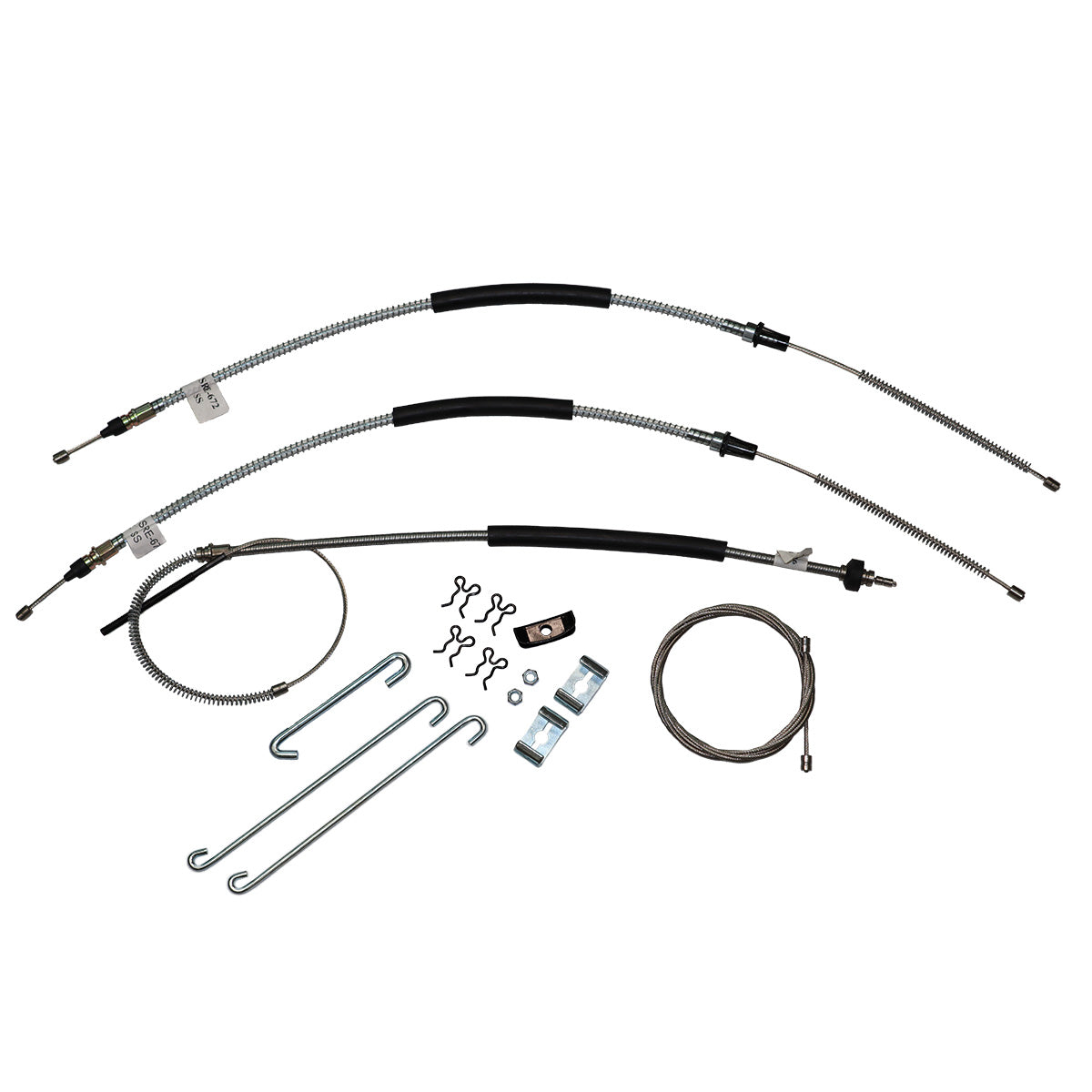 1973-77 Chevrolet Monte Carlo Chevelle Laguna T400 Complete Brake Cable Kit Stainless