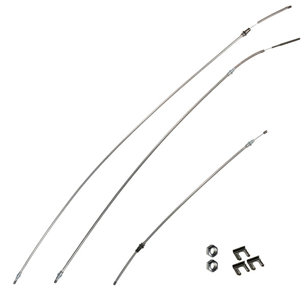 1978-80 Jeep CJ-5 Complete E-Brake Cable Kit, Stainless