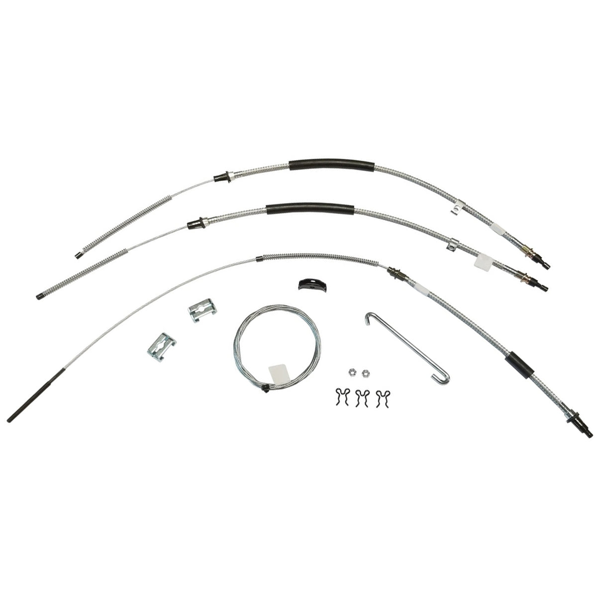 1965-66 Chevrolet Impala T-400 Transmission Complete Parking Brake Cable Kit Stainless